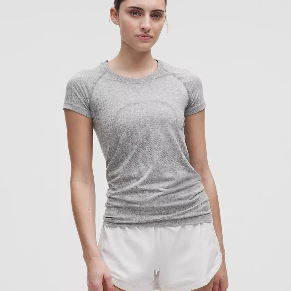 Lulu swiftly tech short sleeve shirt 2.0 slate/white 4